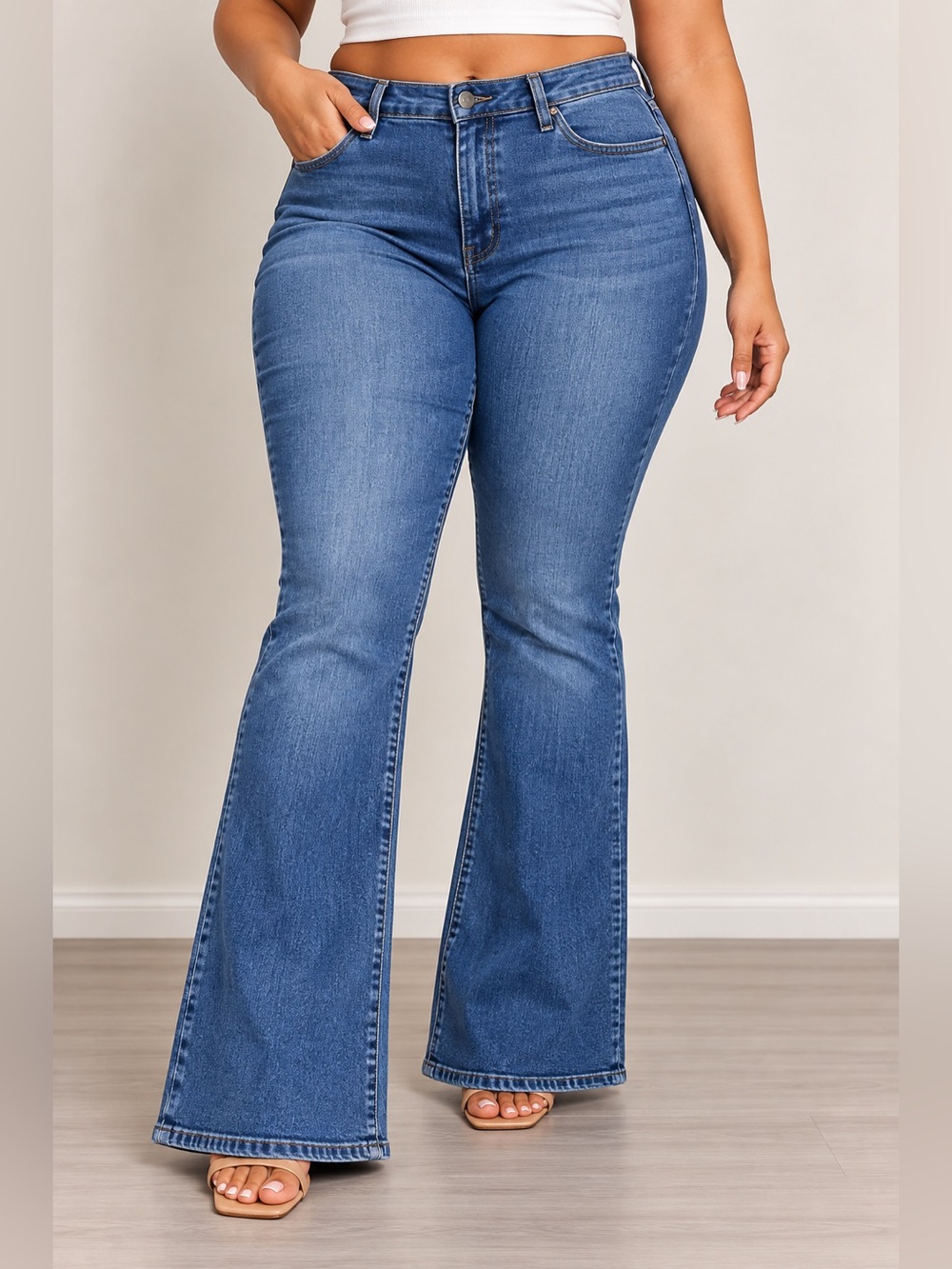 GAP Medium Blue High rise Flare Jeans Size 14 Regular NWT